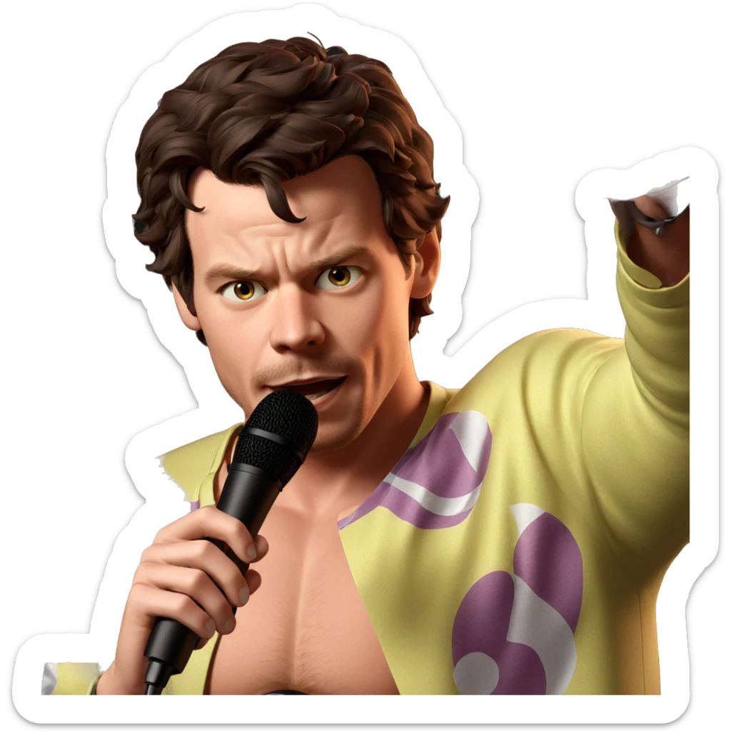 singing duo with microphone sticker