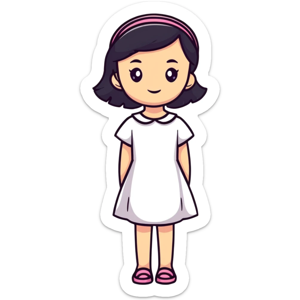 teen girl in a blue dress sticker