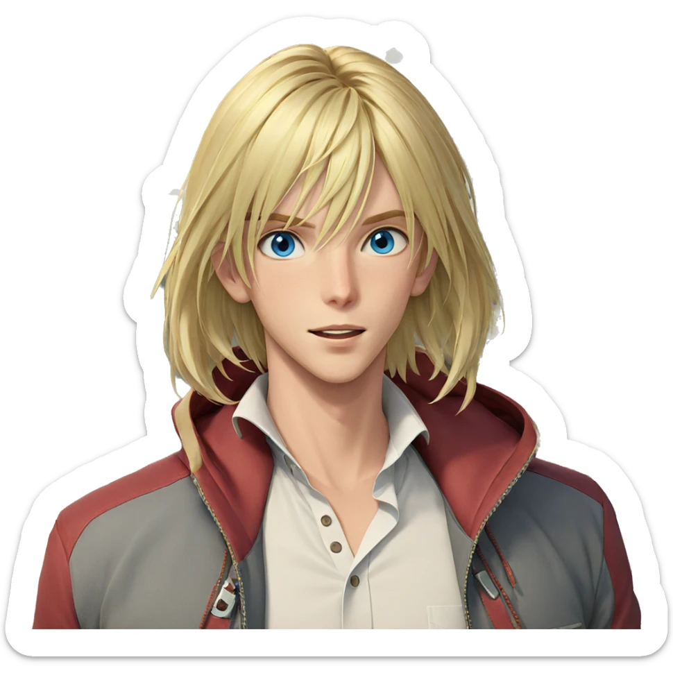 blonde boy with blue eyes sticker