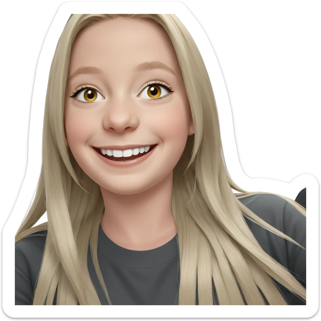 smiling blonde girl portrait sticker