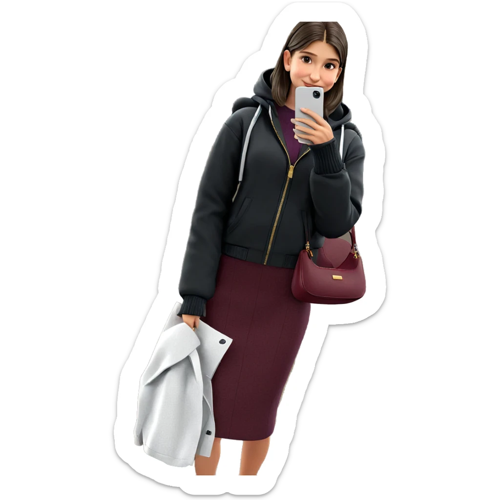 girl in stylish indoor outfit sticker
