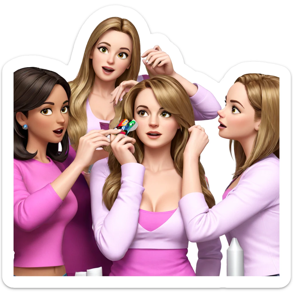 group of glamorous girls sticker
