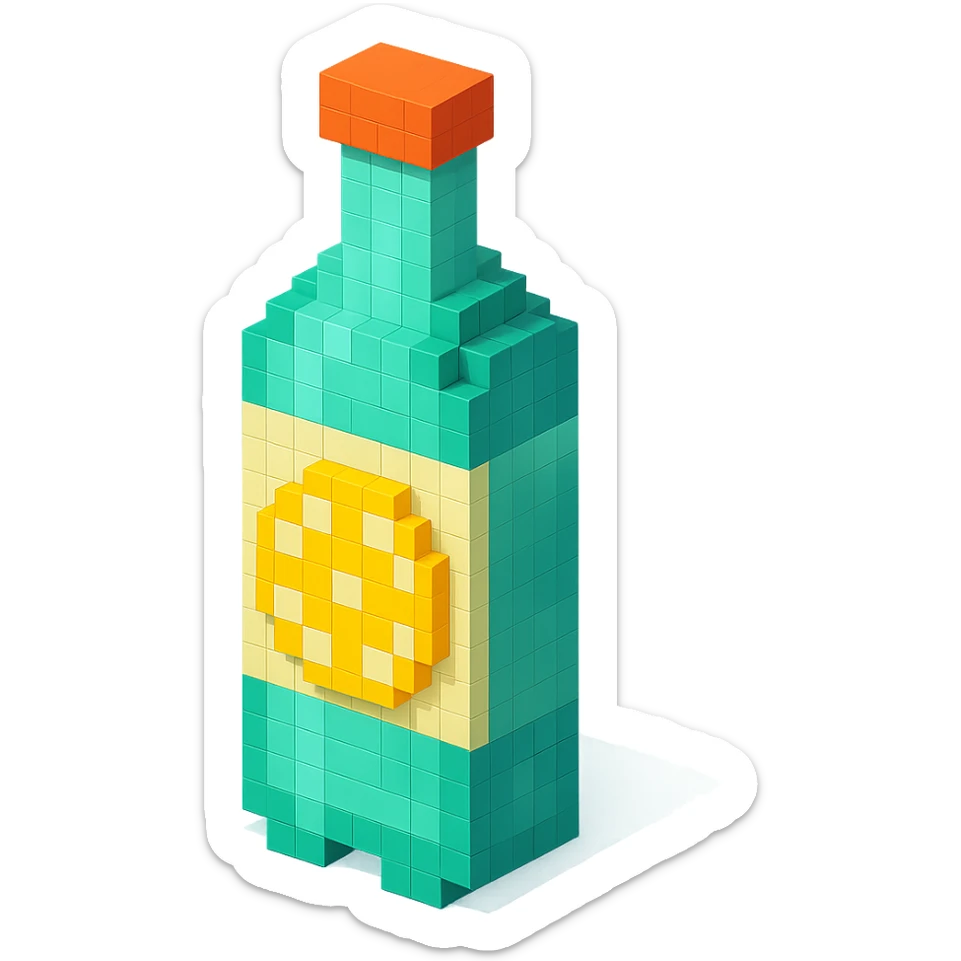 Borjomi lemonade bottle with a lemon slice on the label sticker