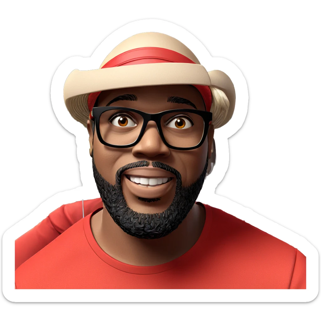 stylish boy in red shirt sticker