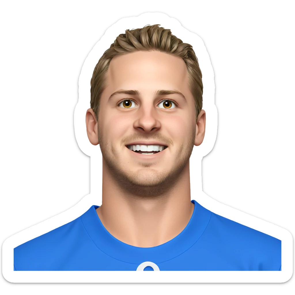 smiling boy in blue shirt sticker