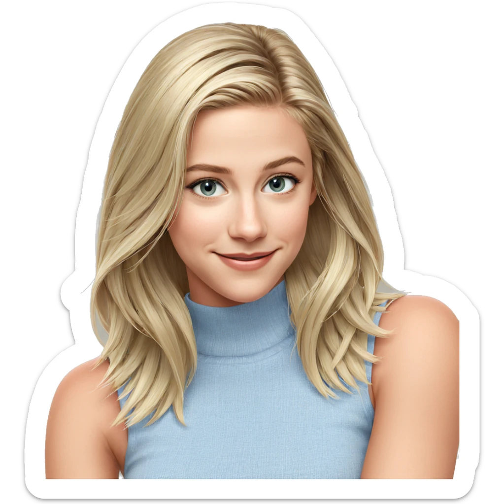 blonde girl in sleeveless sweater sticker