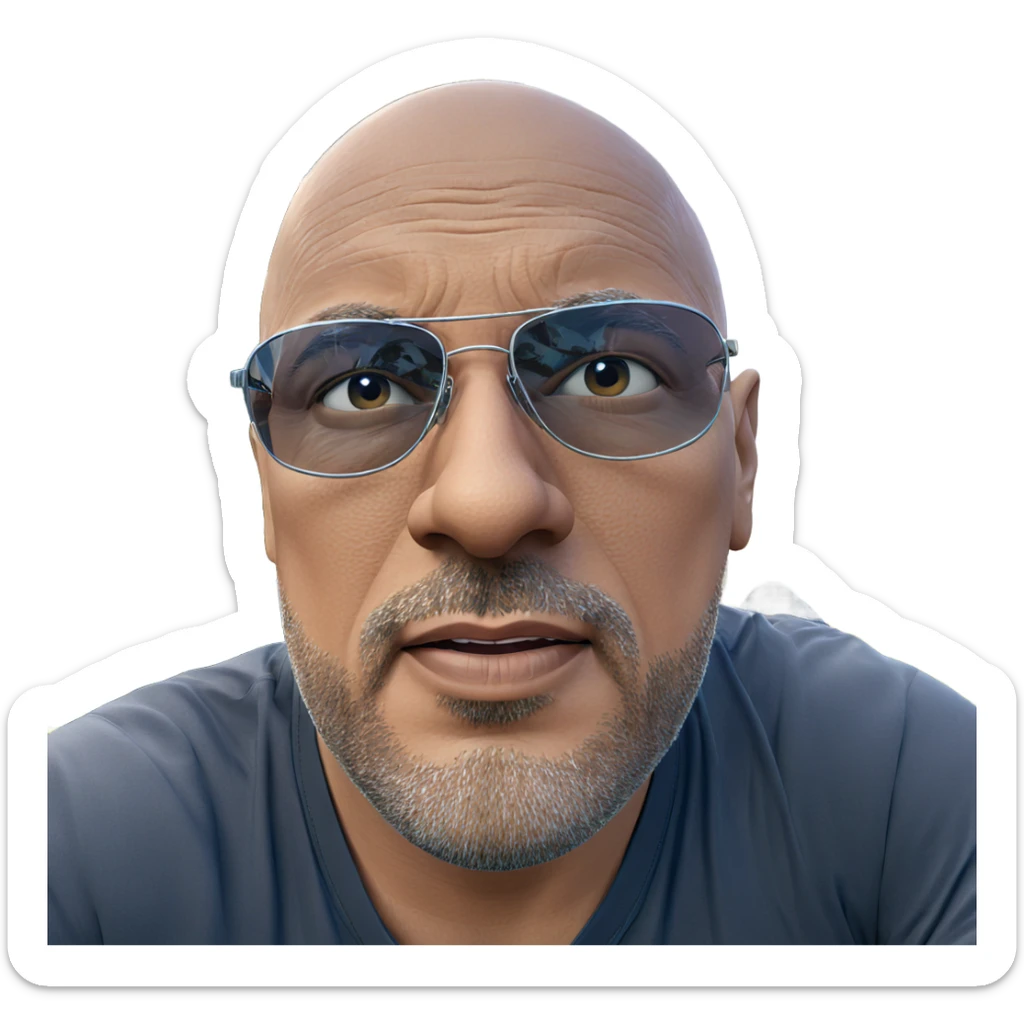 bald man outdoors in sunlight sticker