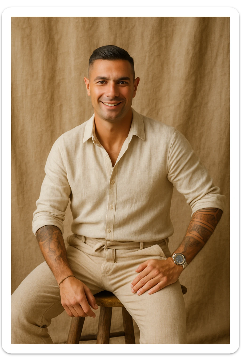 Uomo che usa solo prodotti di Lino e Cotone, perchè sono naturali sticker