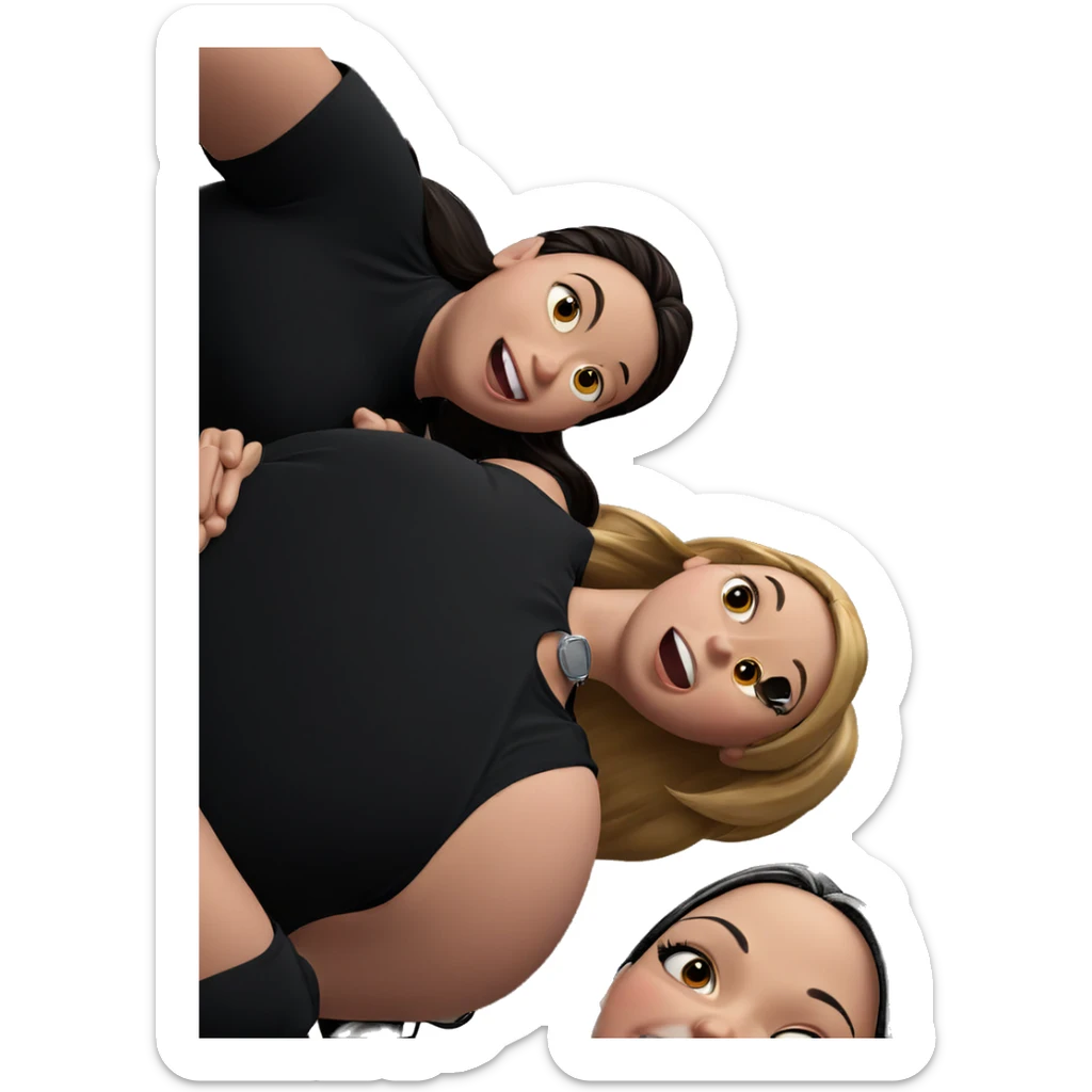 happy girls sharing a moment sticker