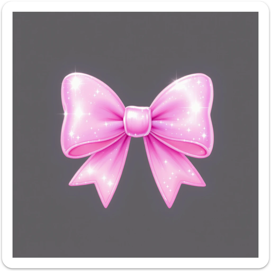 bow emoji, cute and shiny, with a gradient effect, no background sticker