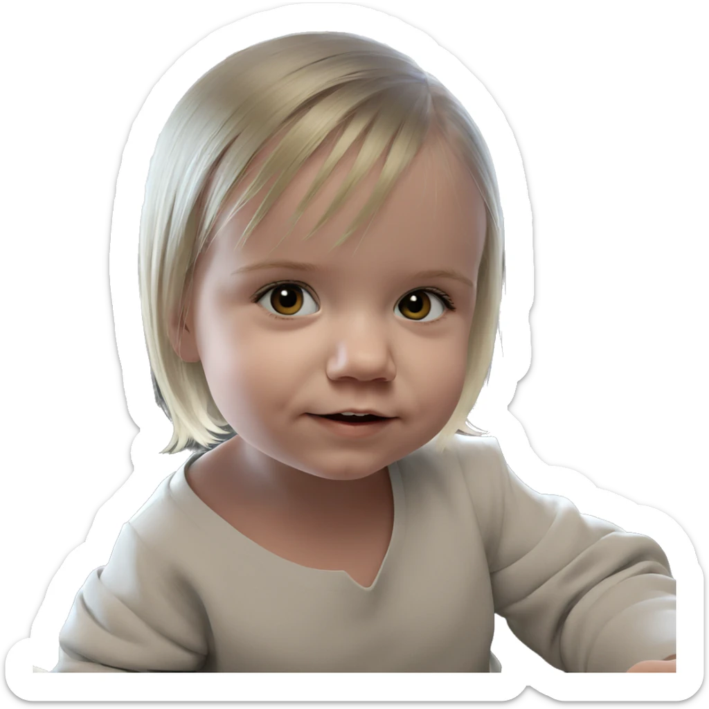 blonde girl by window sticker