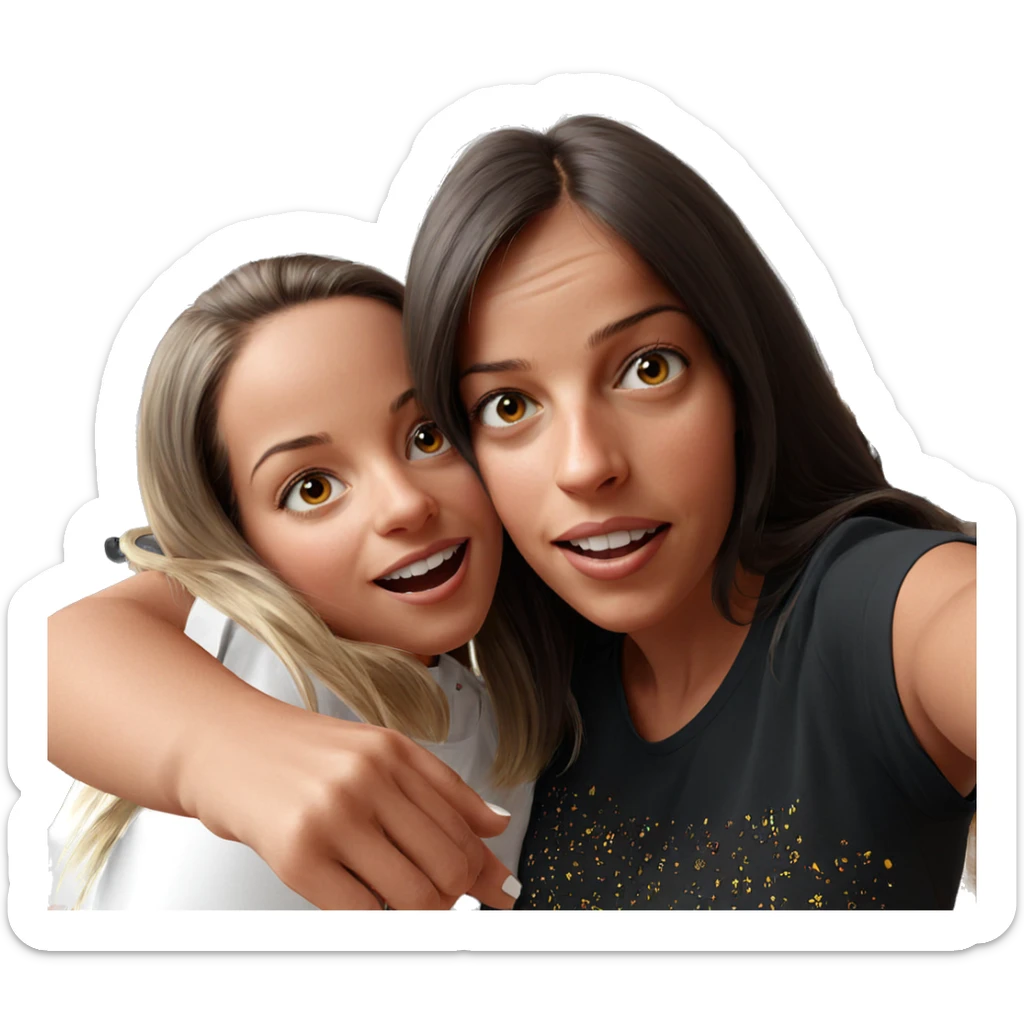 girl group selfie moment sticker