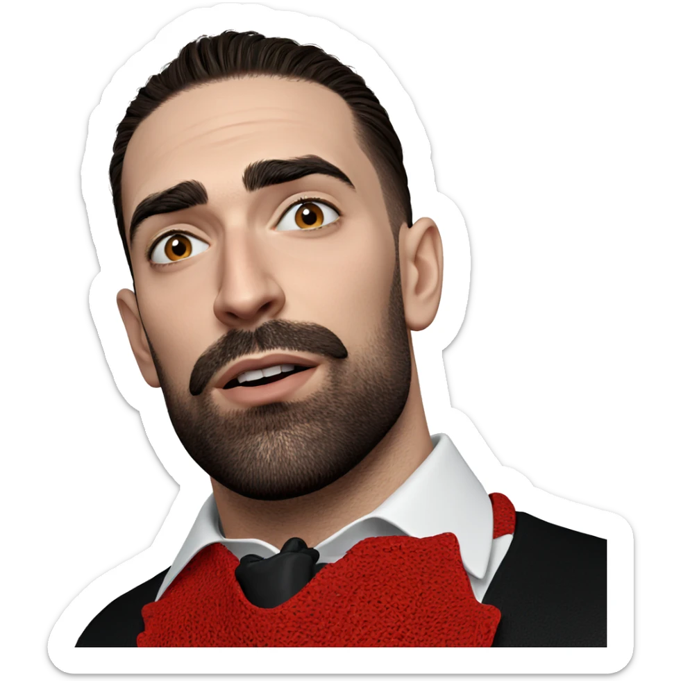 male portrait with facial hair sticker