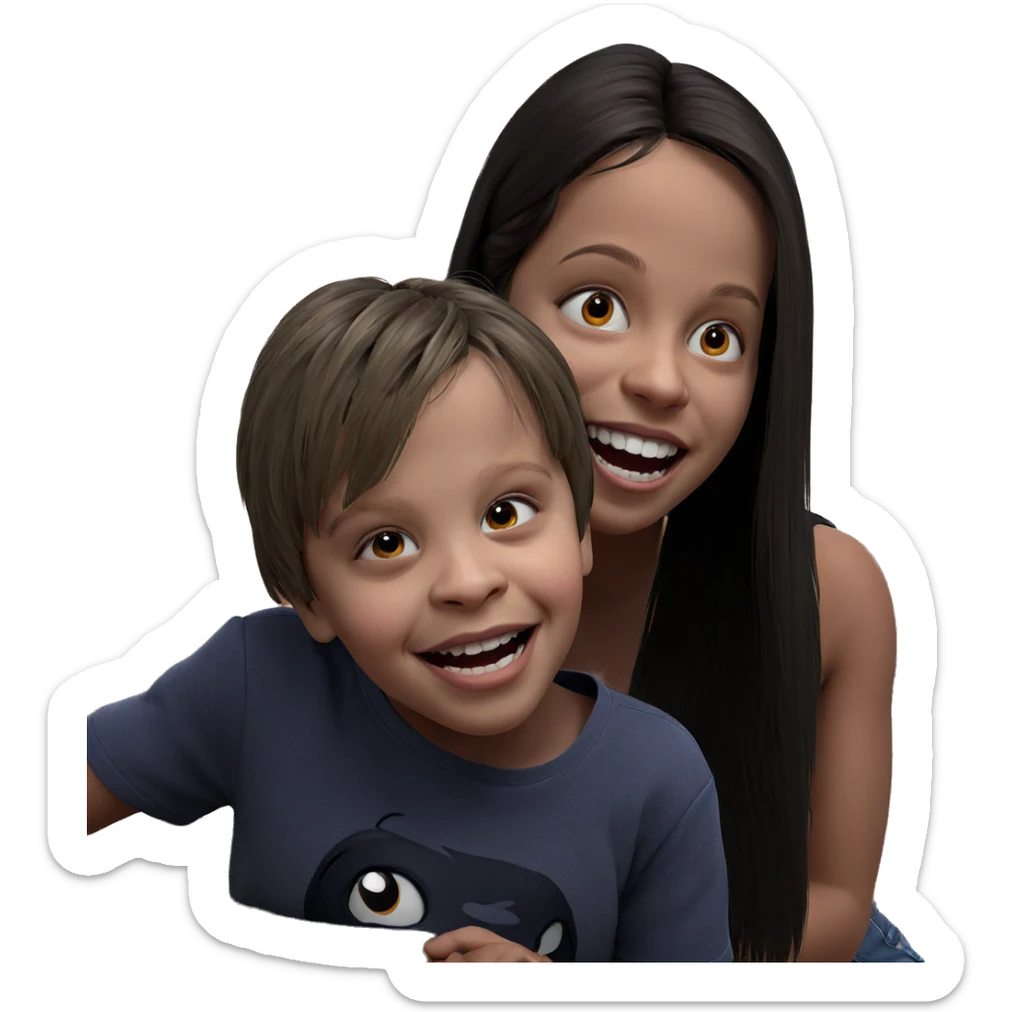 smiling girl in horror setting sticker