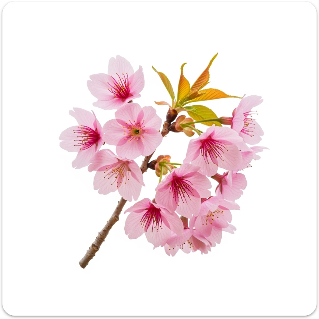 pink sakura cherry flower, remove background sticker