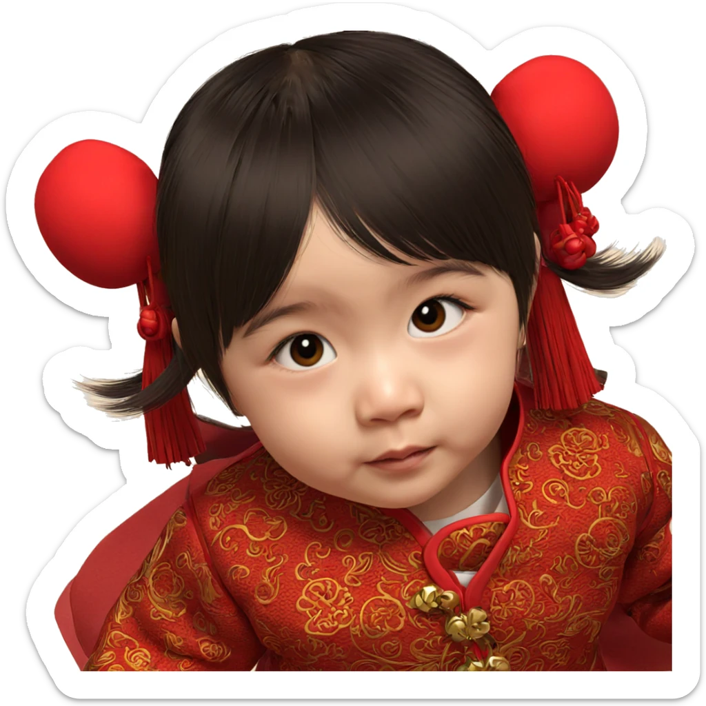 chinese girl in traditional attire sticker