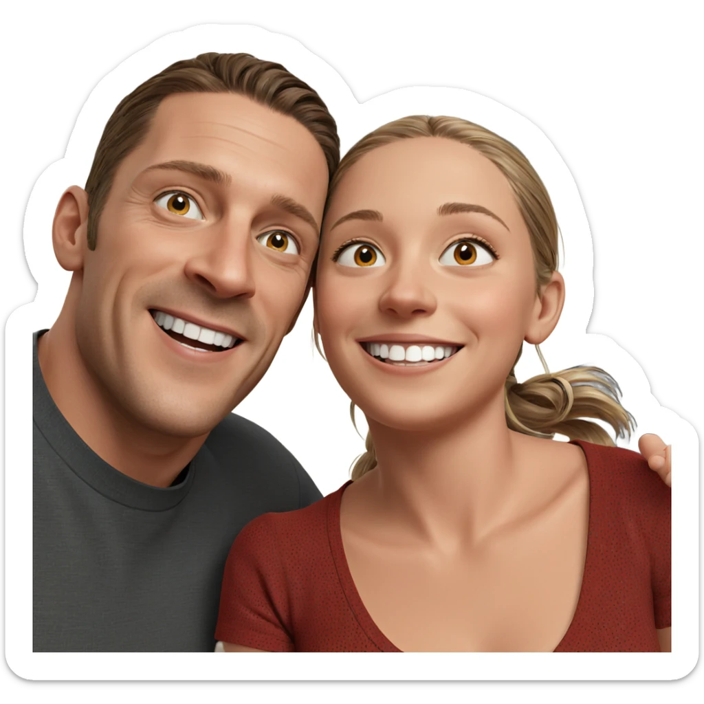 smiling girl with boys indoors sticker
