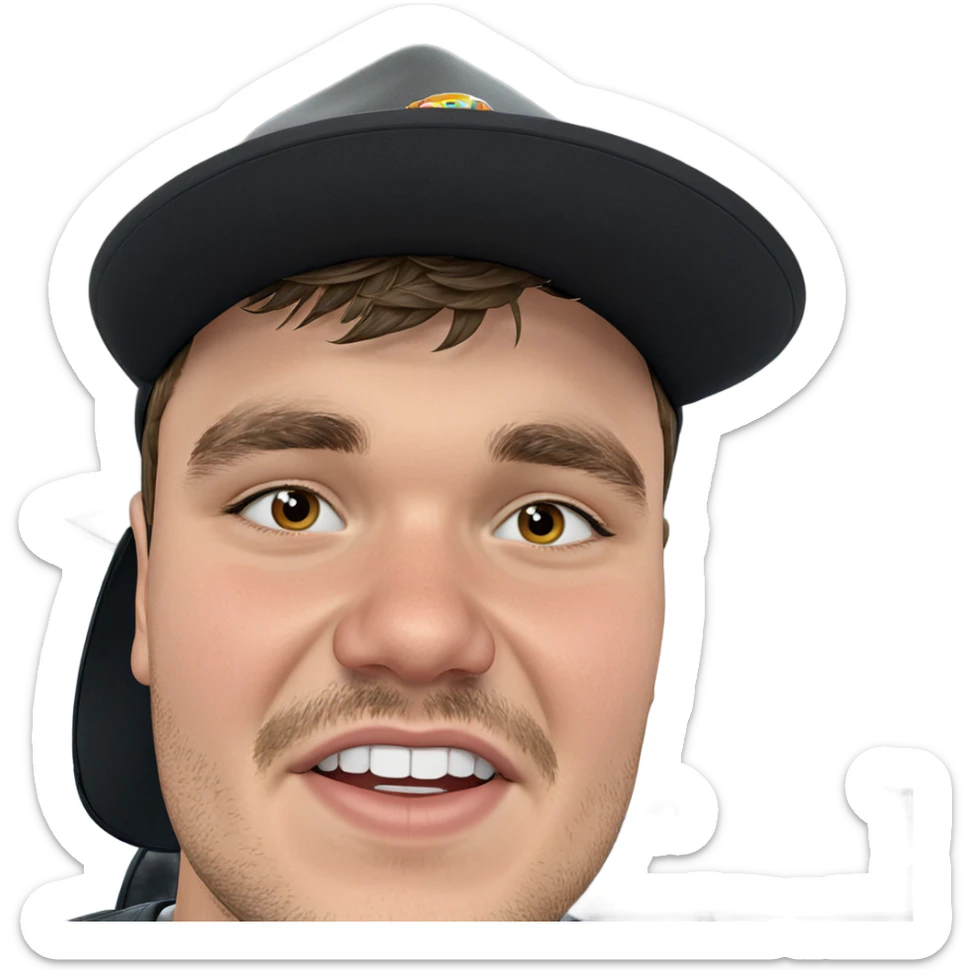 handsome boy in a hat sticker