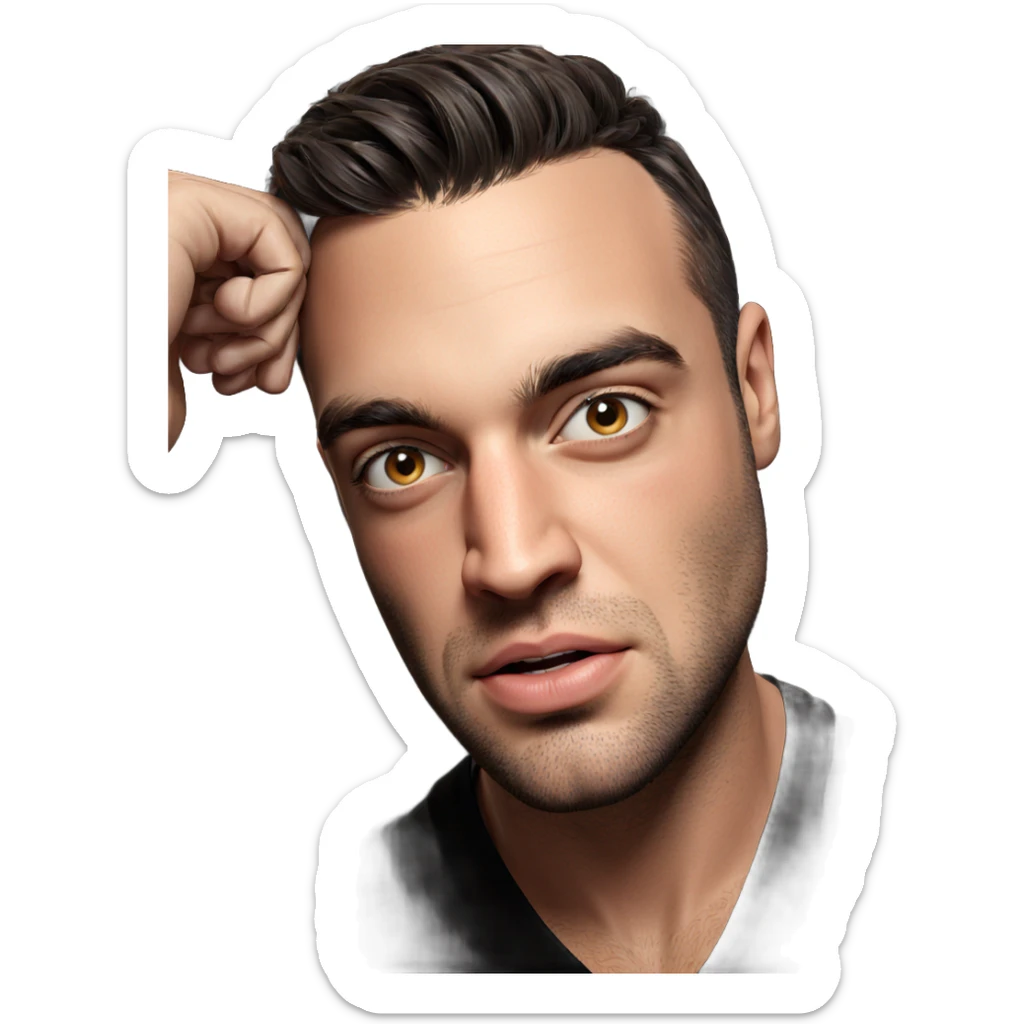 realistic portrait of a man sticker