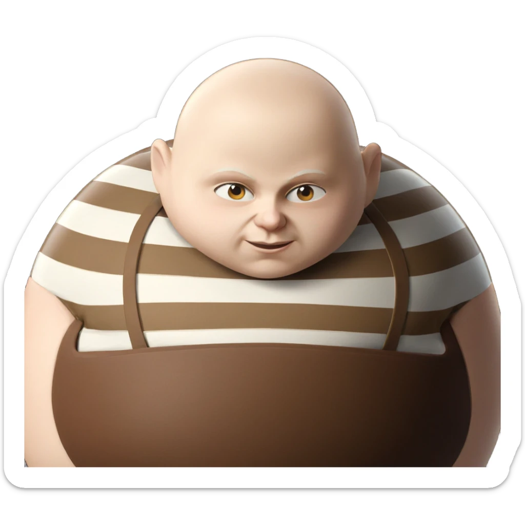 bald boy with stripes meme sticker