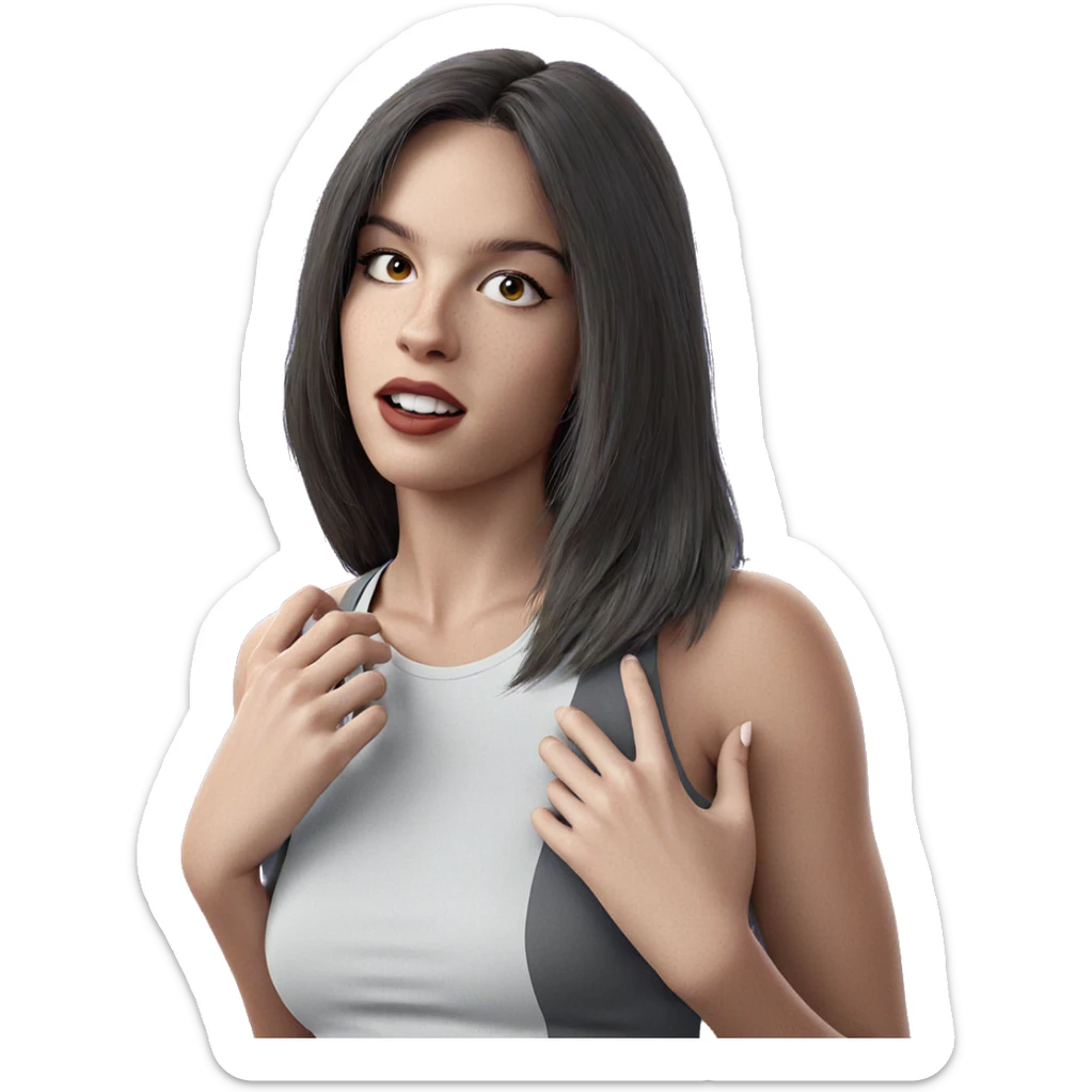 realistic portrait of girl sticker