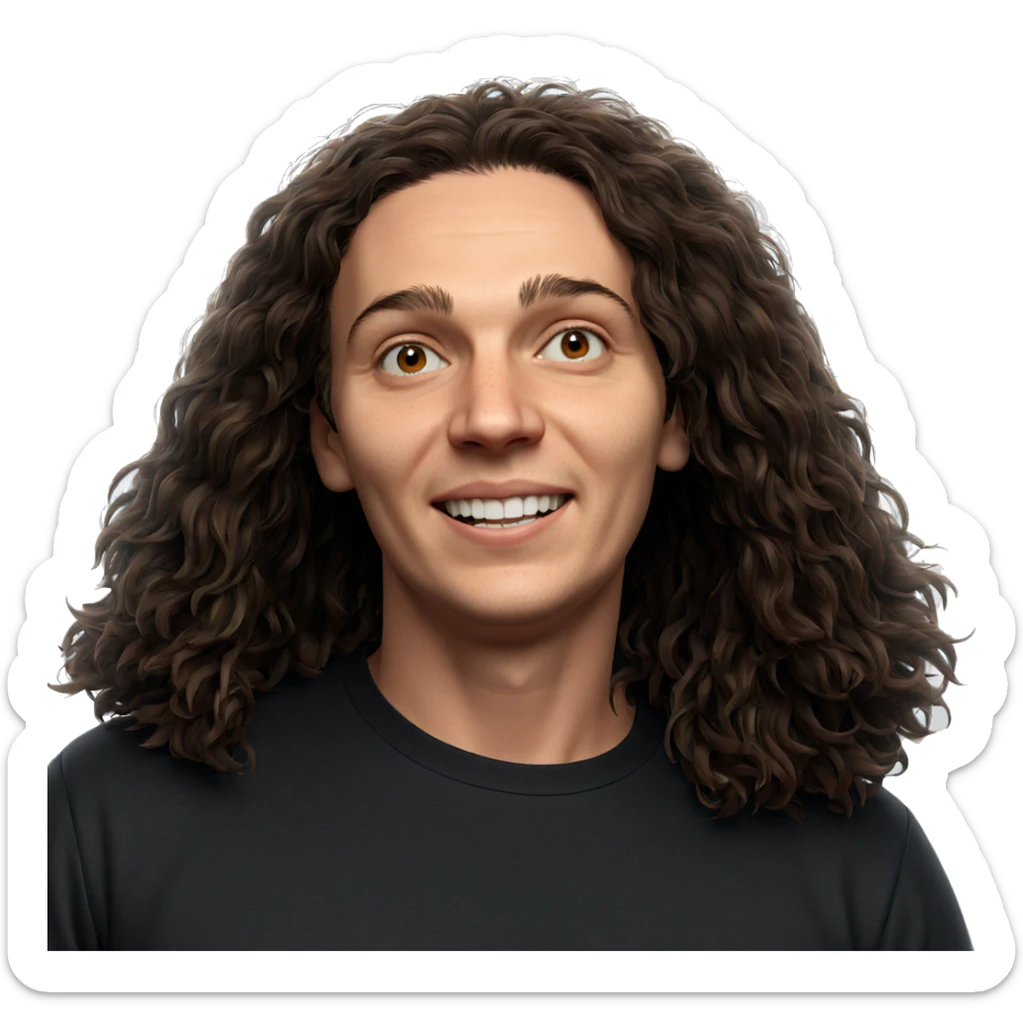 smiling boy with brown hair sticker