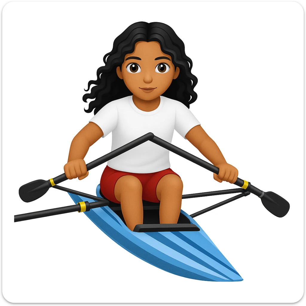 Make the girl's outfit red shorts and a white short-sleeved t-shirt in the style of apple style emojis sticker