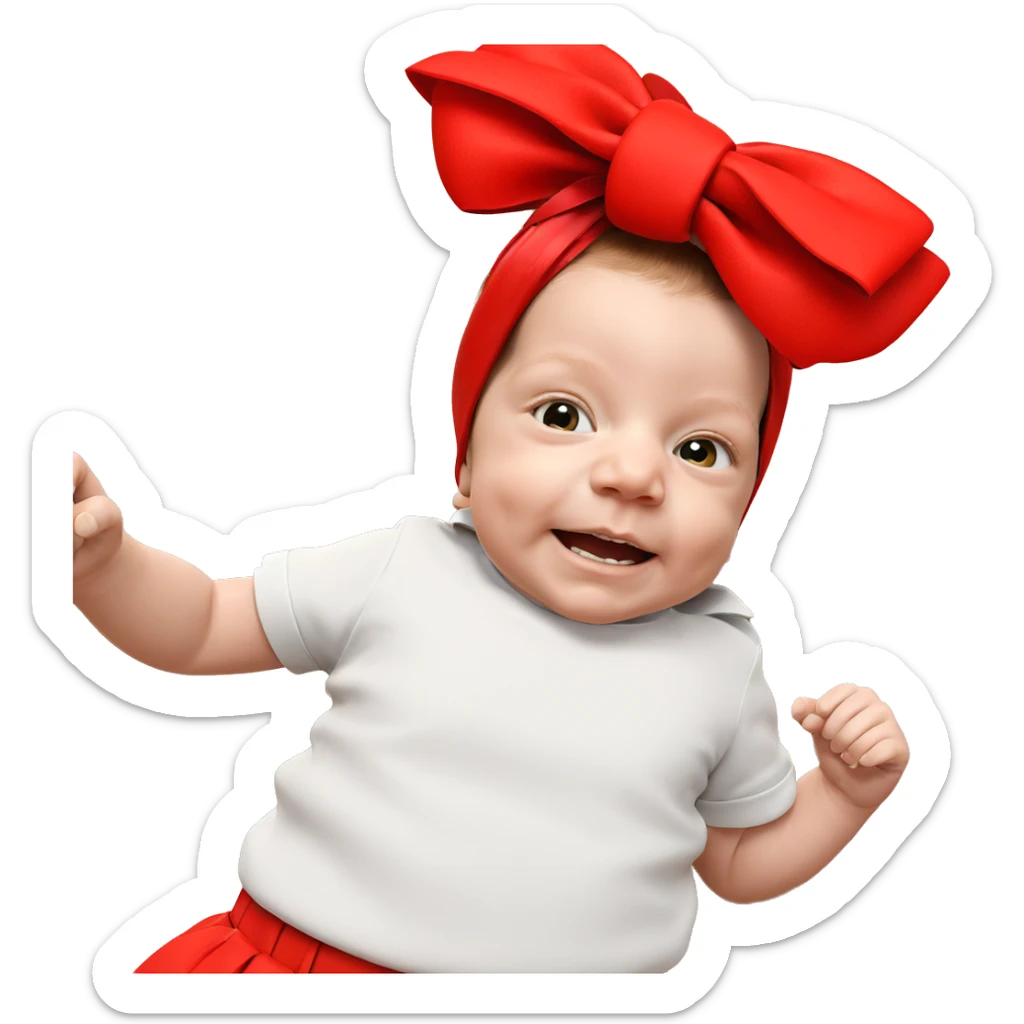 child with hair bow solo sticker