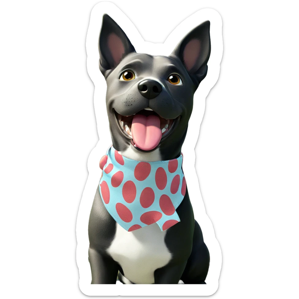playful dog with tongue out sticker