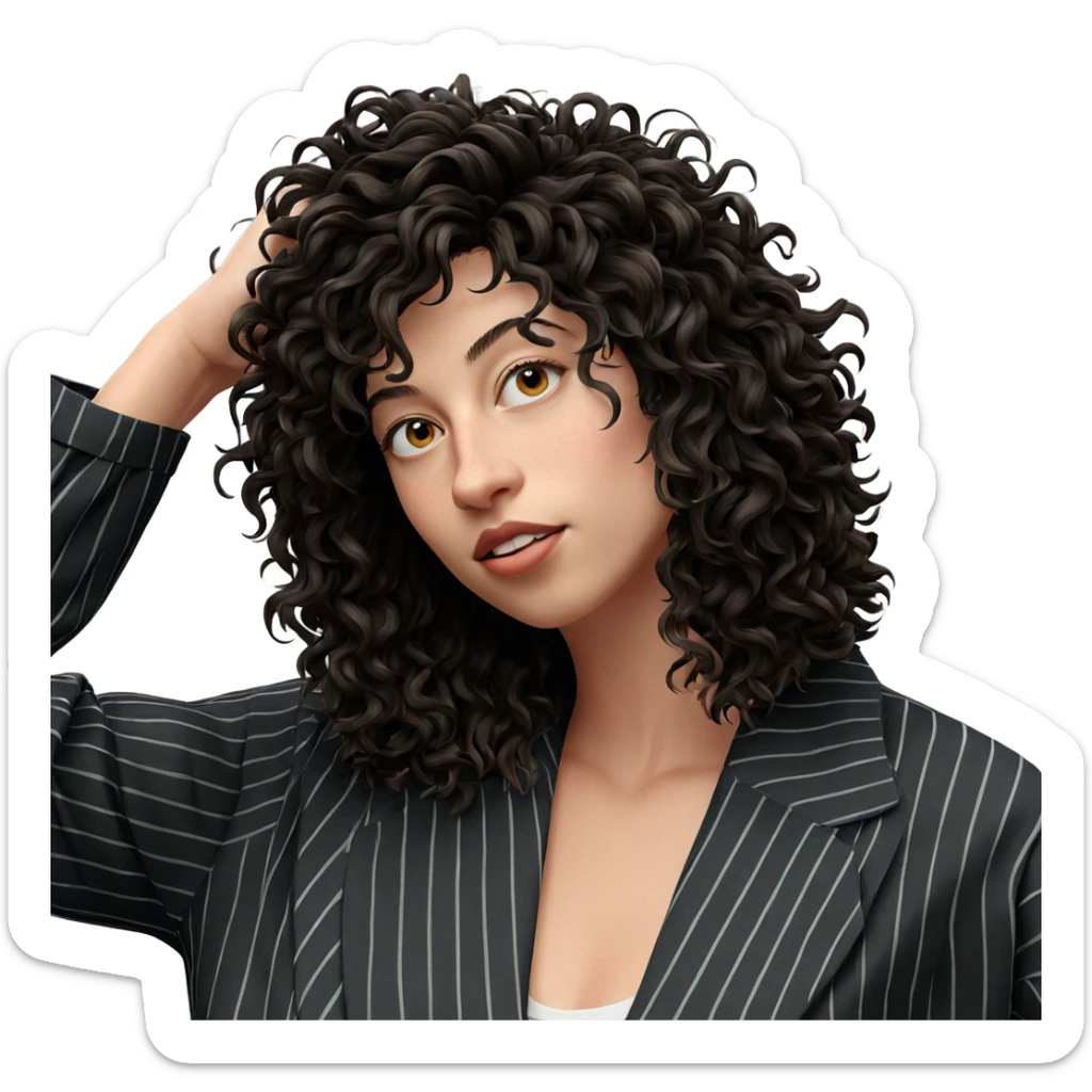 elegant girl in stripes sticker