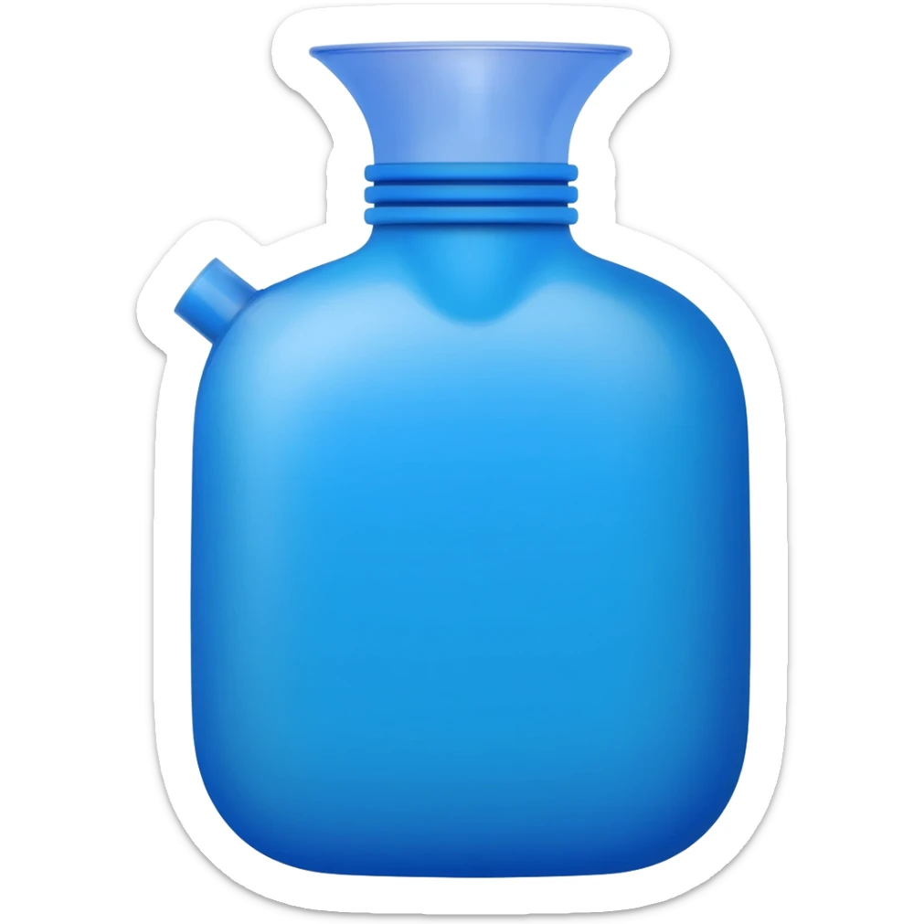 hot water bottle in blue sticker