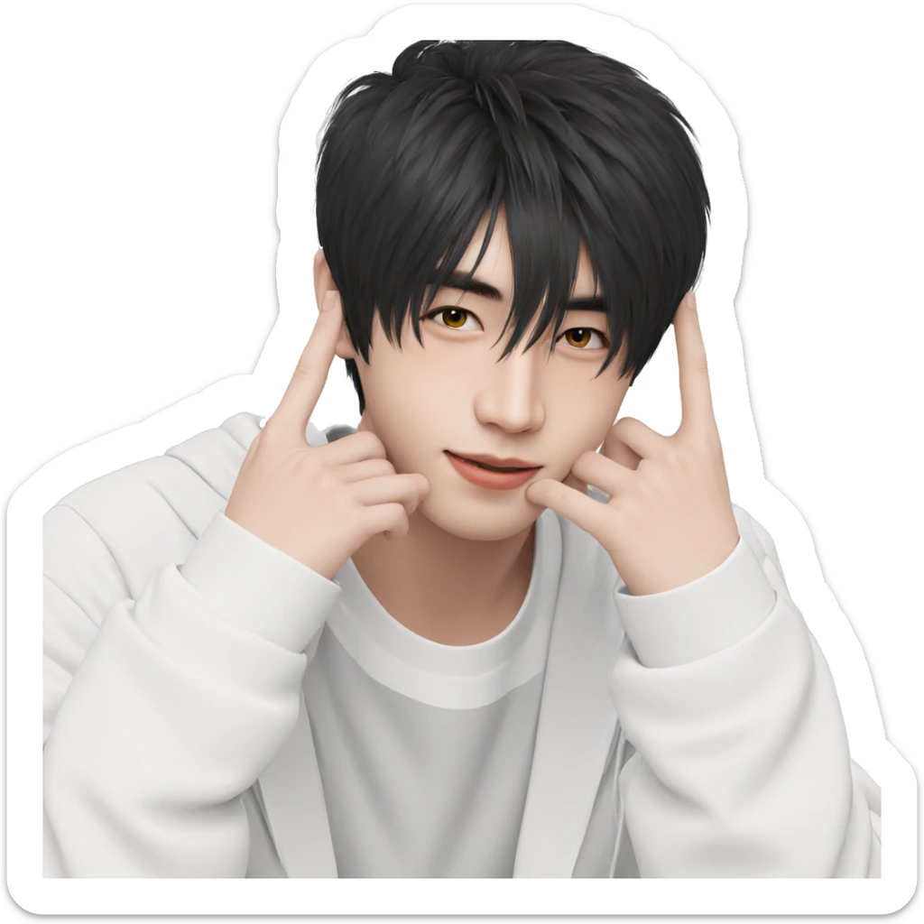 realistic portrait of a boy sticker