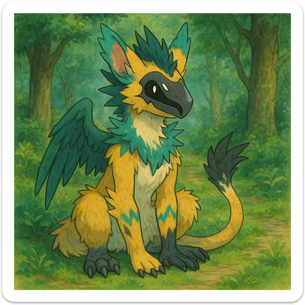 Sergal-Protogen-Fakémon-Digimon-Trico-Zeraora-Vernid-fusion-hybrid-creature sticker