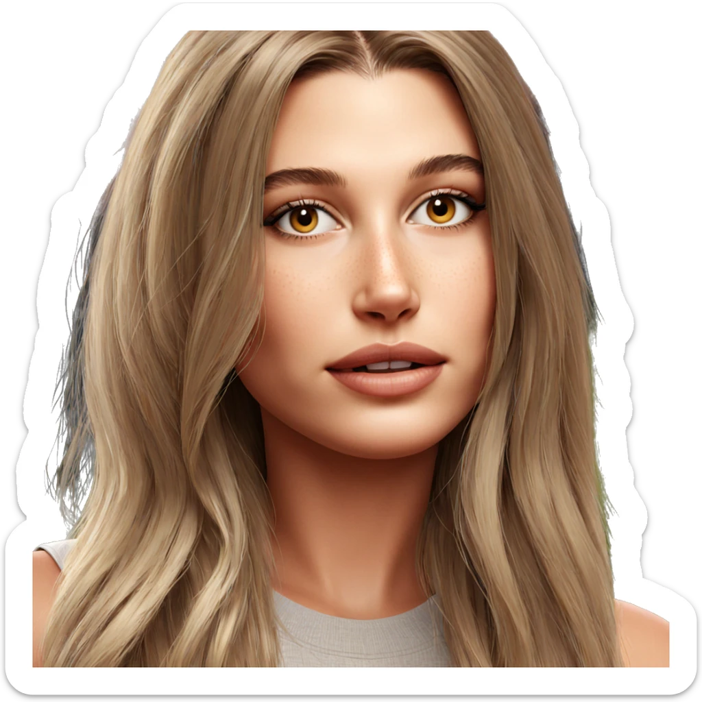 realistic portrait of girl sticker