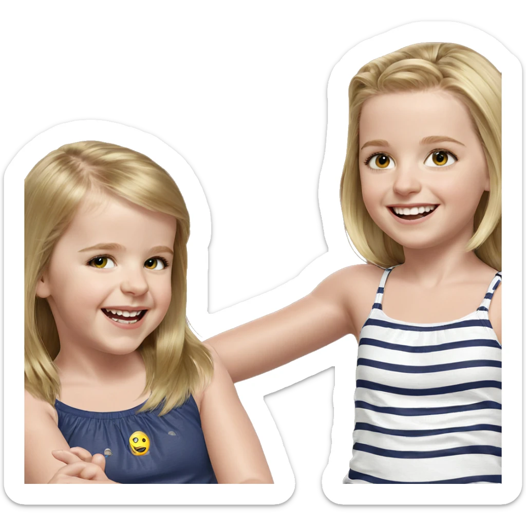 happy friends with blonde hair sticker