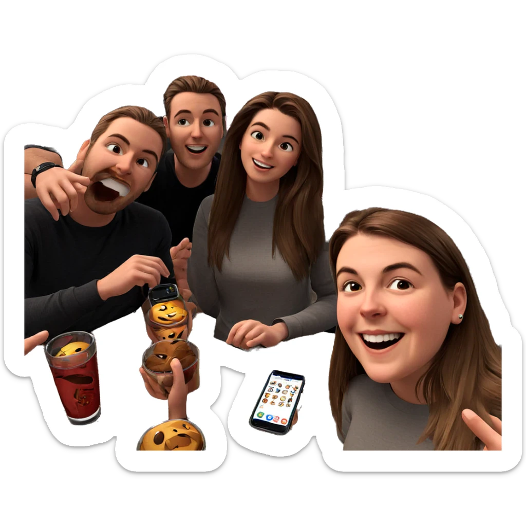 friends enjoying indoor moments sticker