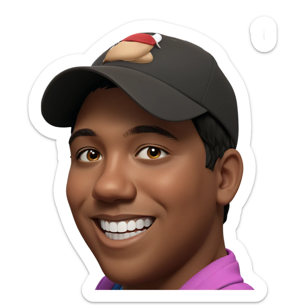 boy in baseball cap portrait sticker