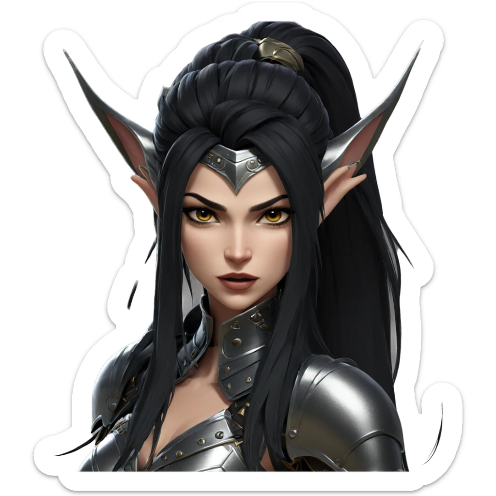 elf girl in armor sticker