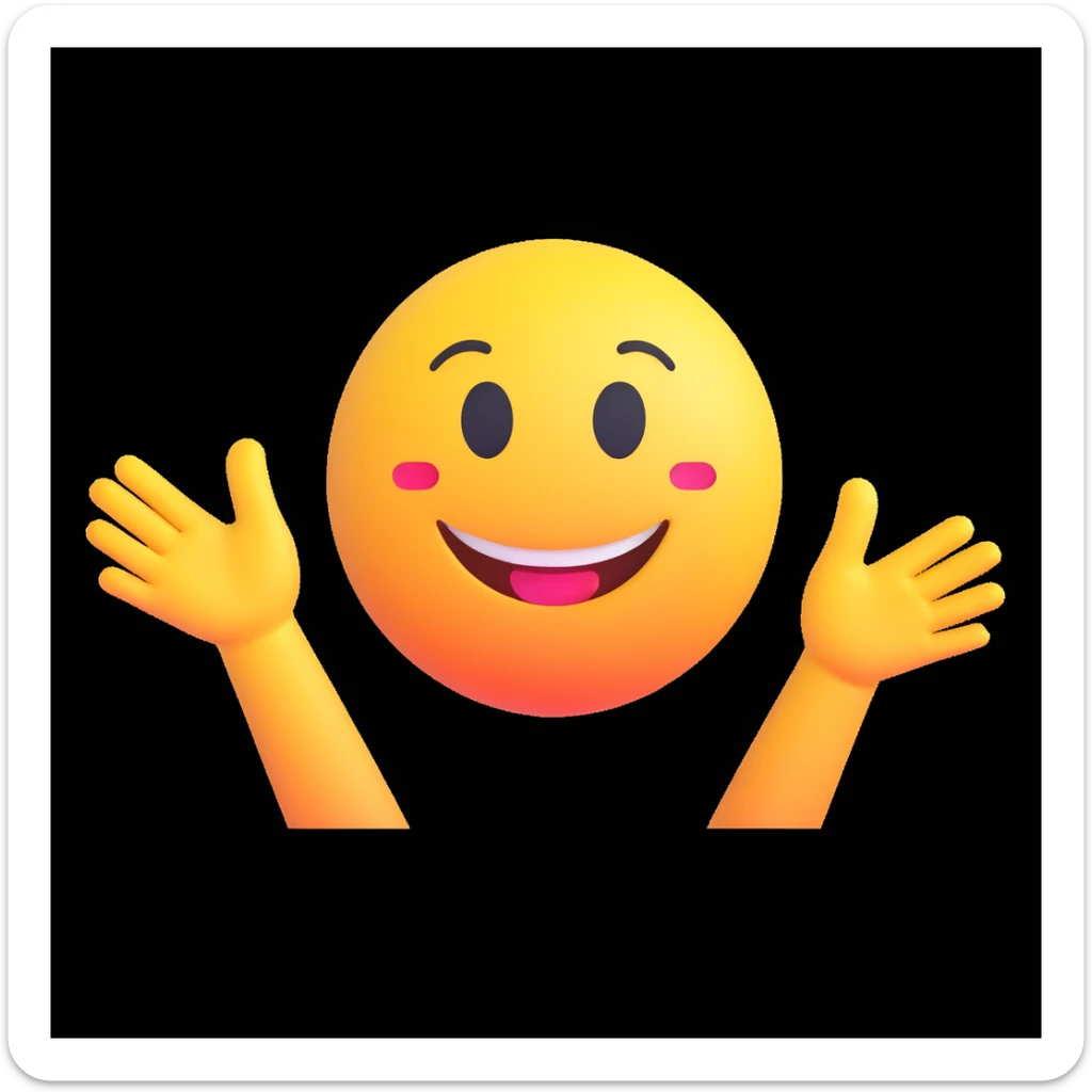 3D emoji style art of smiling emoji face with sparkles and OK hand gesture, elegant bold text 'Excellent nature & perfection', minimal gradient background, polished modern, confidence positivity elegance vibe sticker