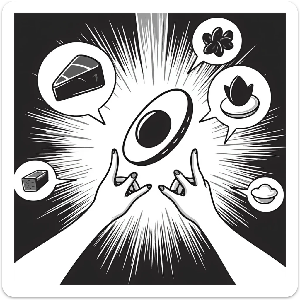 Glowing muscle fibers illuminated from within, vibrating and expanding with energy. Food icons (meat, egg, beans, tofu, yogurt) orbit around the muscle fibers in a warm floating orb. sticker