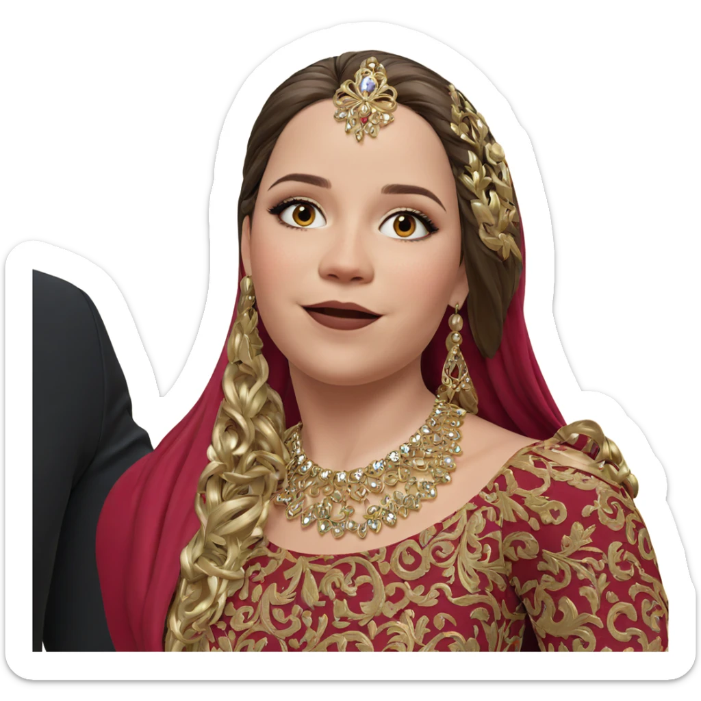 girl in elegant dress sticker