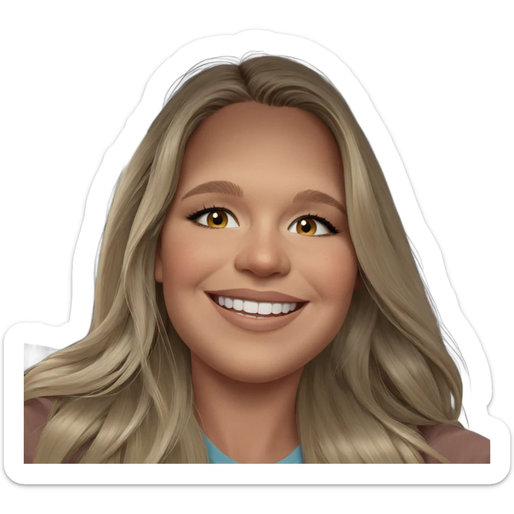 smiling blonde girl portrait sticker