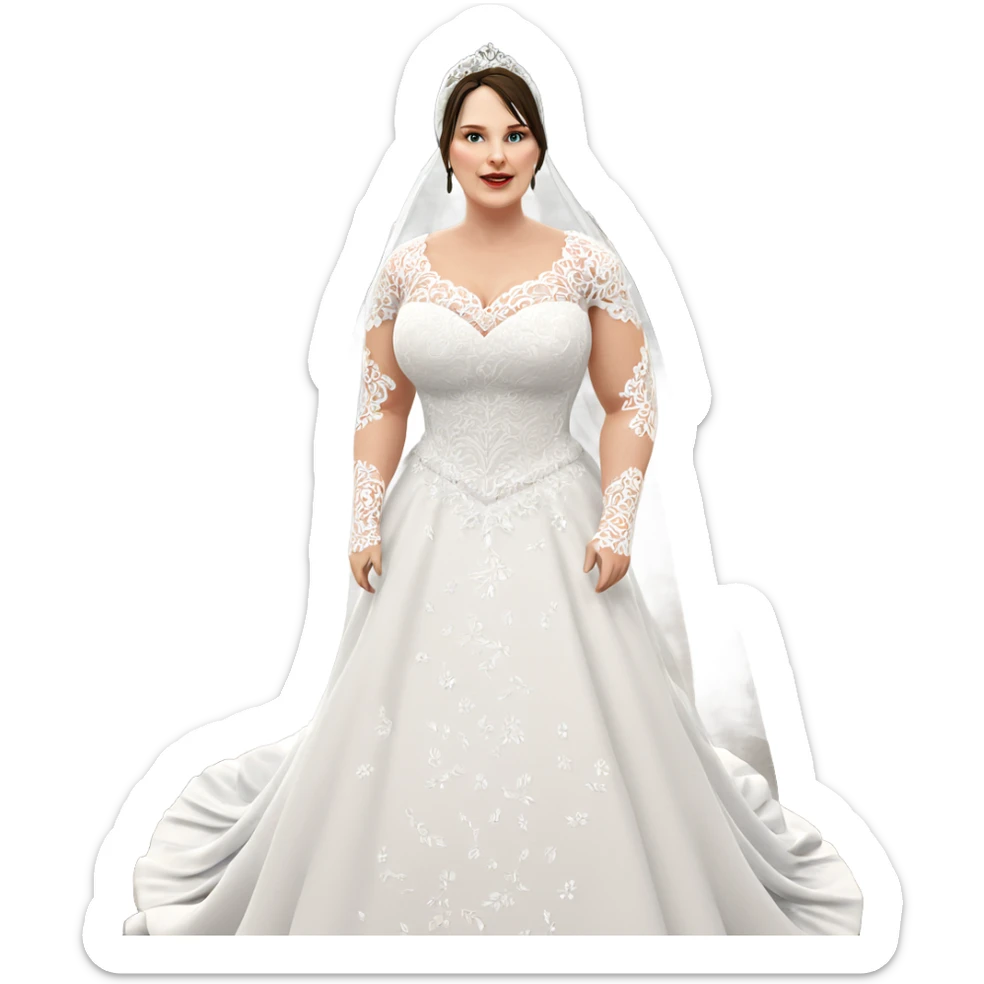 bride in white dress indoor sticker