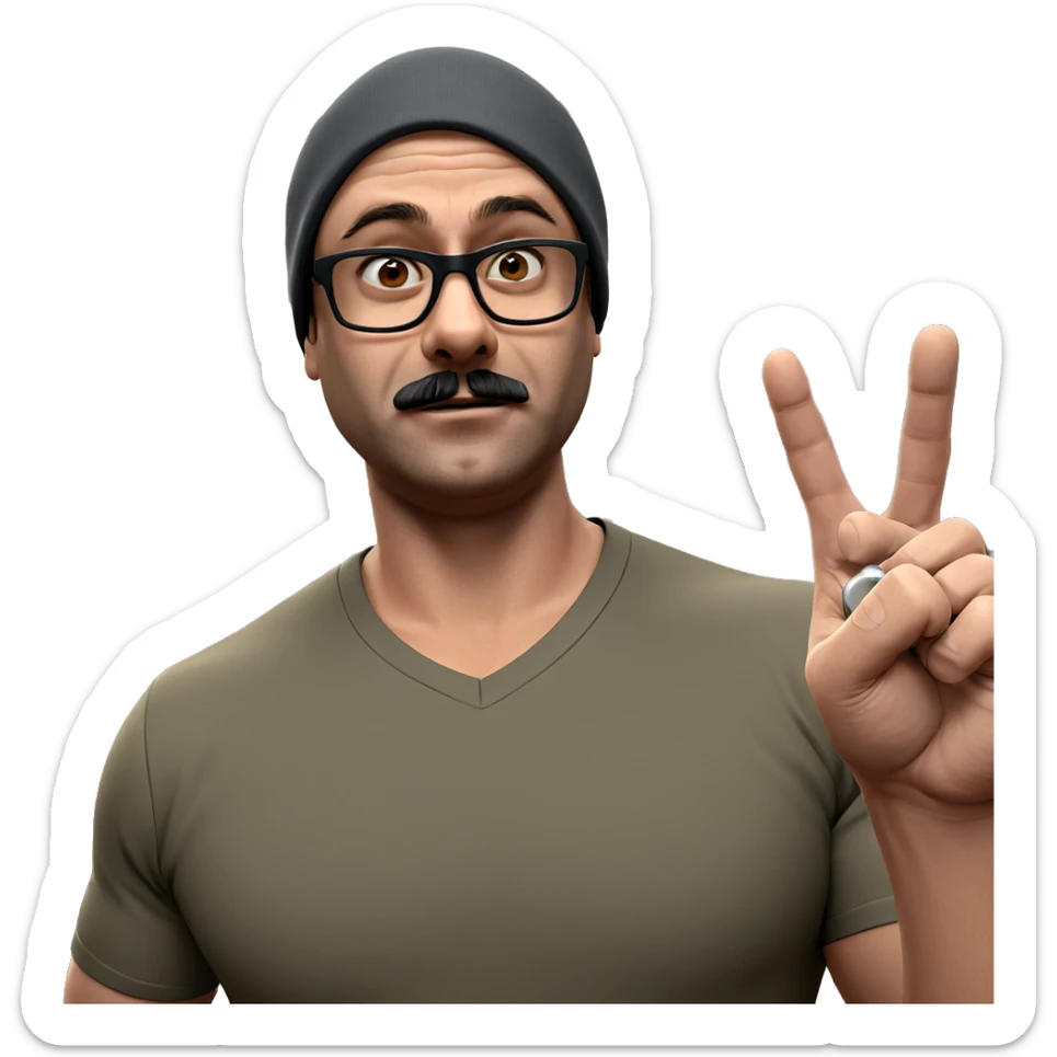 confident male with gun sticker