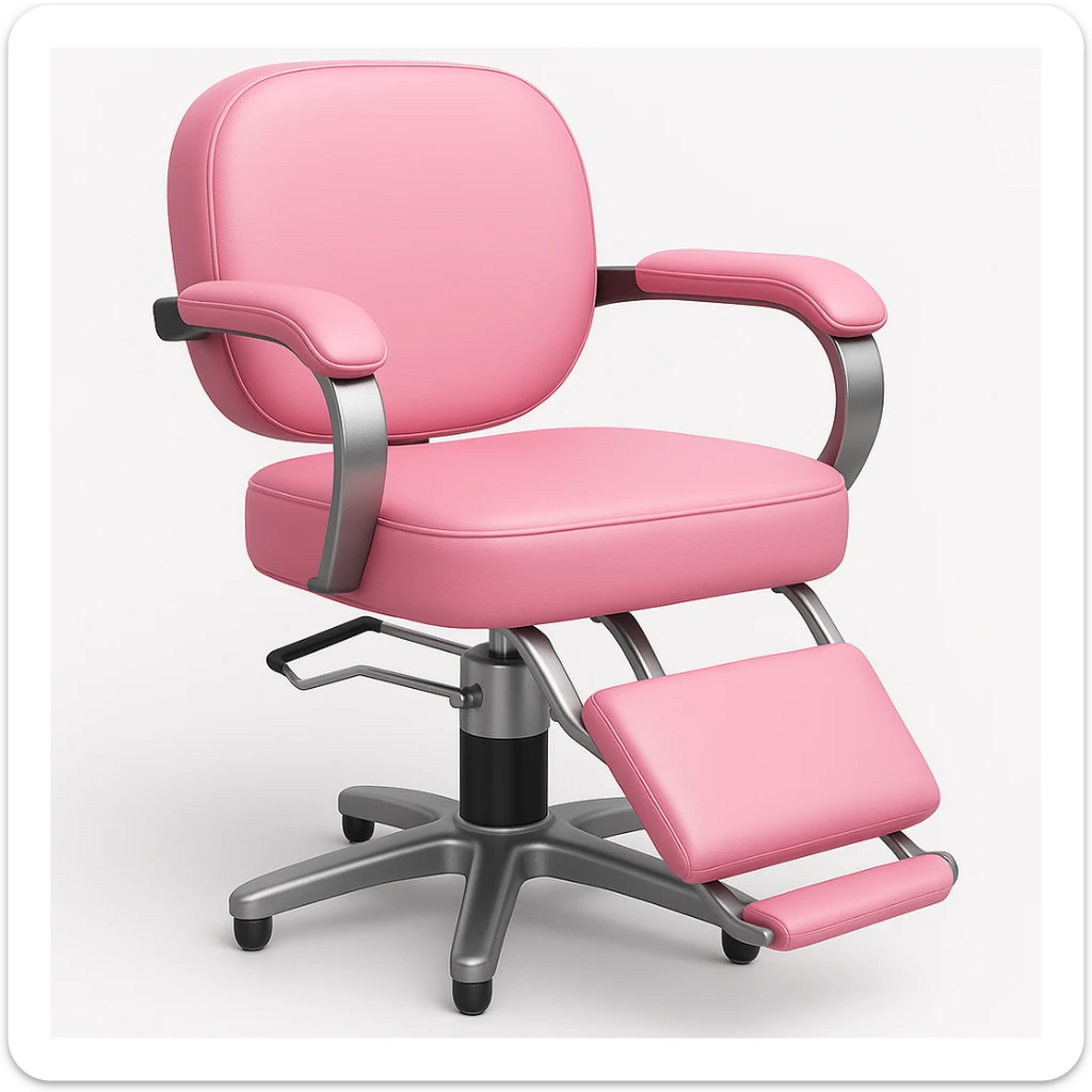 emoji of bigger pink hairstylist chair sticker