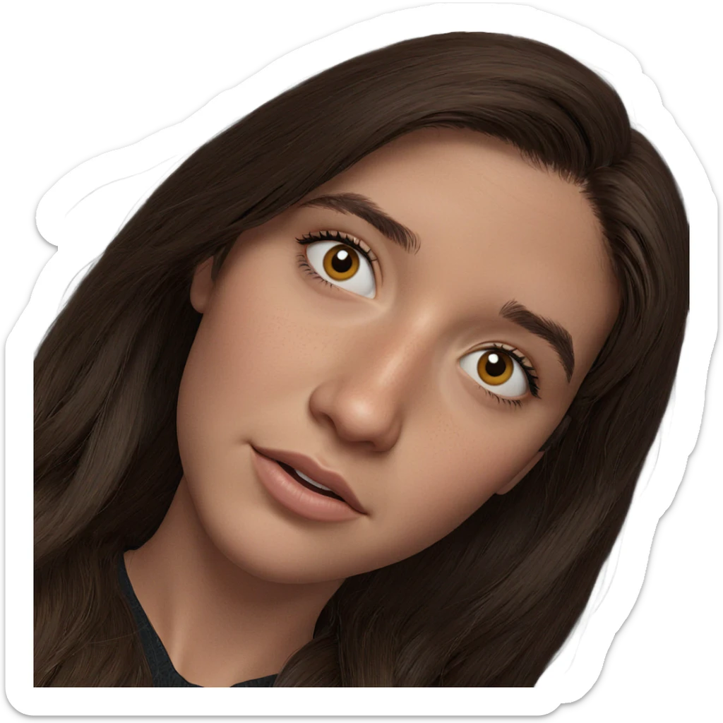 brown haired girl portrait sticker