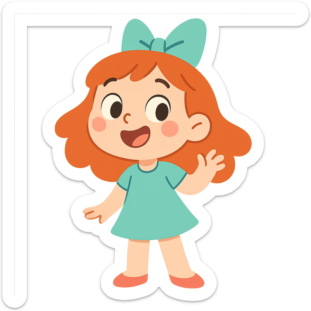 matching bow in pastel teal, simple and cute sticker