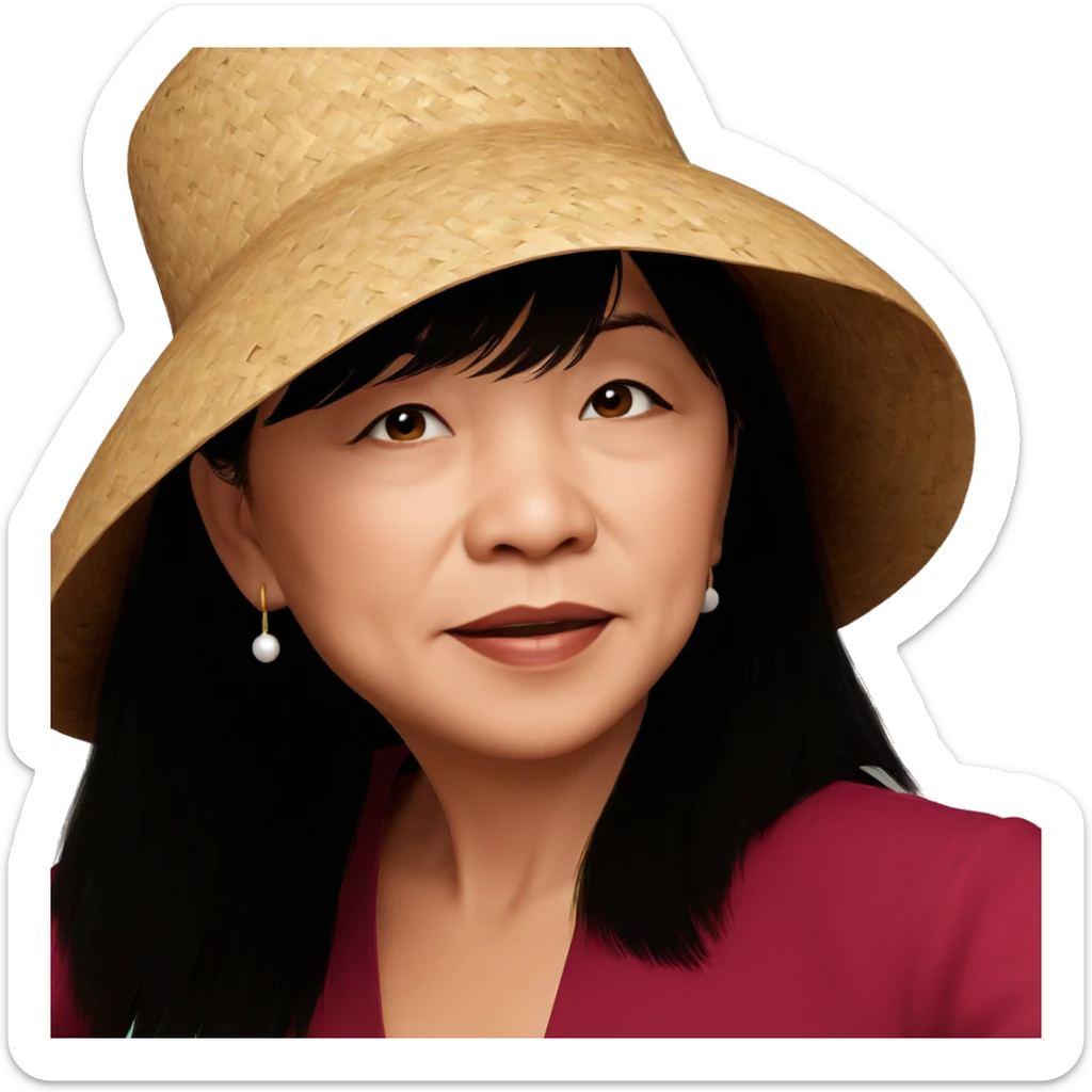 girl in straw hat sticker