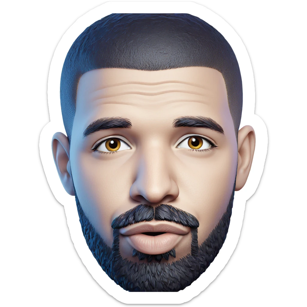 portrait of a bearded man sticker