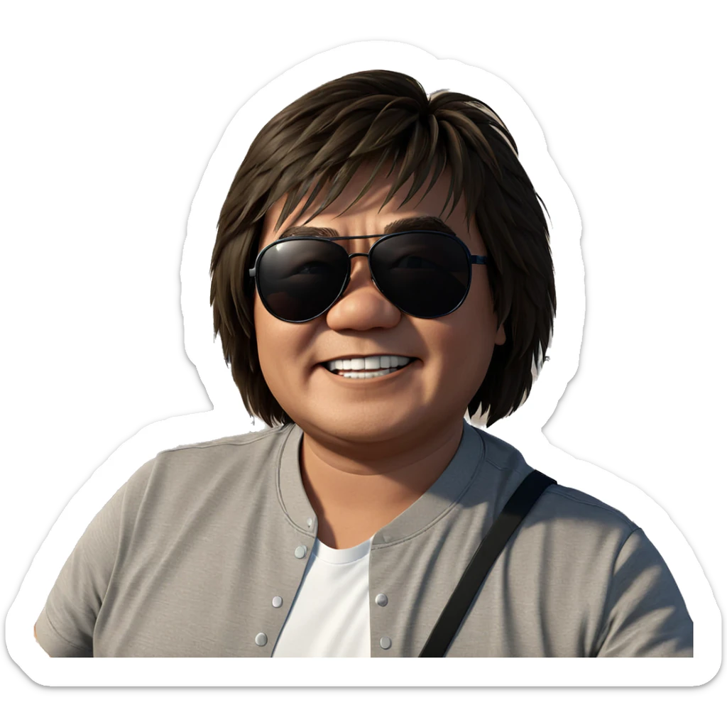 cool boy biking with sunglasses sticker